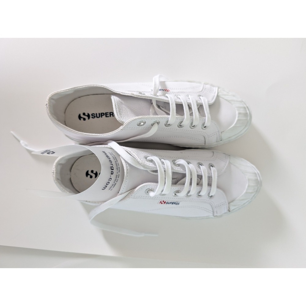 Superga‎ S111HLW-900 White Leather Sneakers Men's 8 / Women's 9.5 EU 41 Low... - Picture 7 of 11